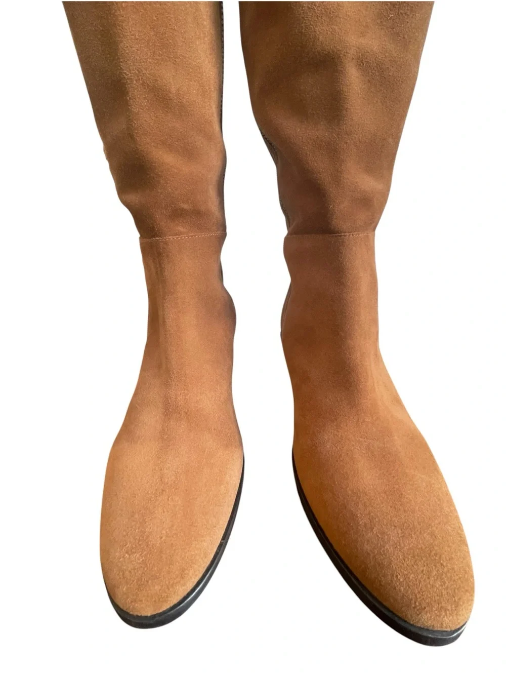 Michael Kors Malin Over The Knee Suede Boots Brown Whipstitch Gold Grommet 7.5